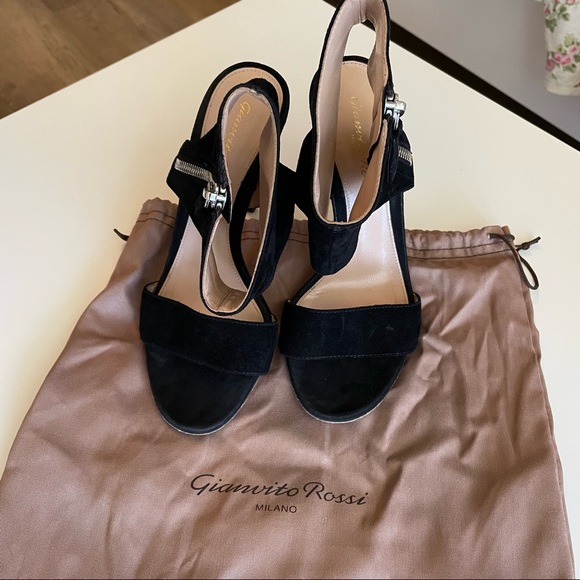 GIANVITO ROSSI Suede Slingback Sandals - Picture 2 of 6